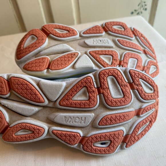 Hoka Bondi 8 Running Walking Shoes Summer Song LIght Blue Yellow Sz 8B - Picture 4 of 7